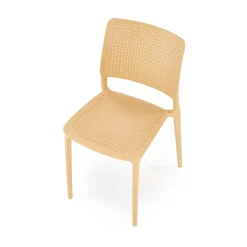 Set 4 sedie da pranzo moderne in polipropilene arancione Luanda