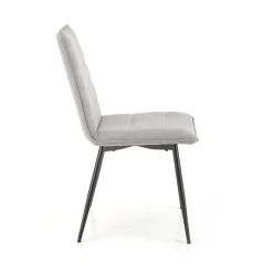 Set 4 sedie da pranzo moderne in tessuto grigio nero Quiche