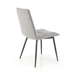 Set 4 sedie da pranzo moderne in tessuto grigio nero Quiche