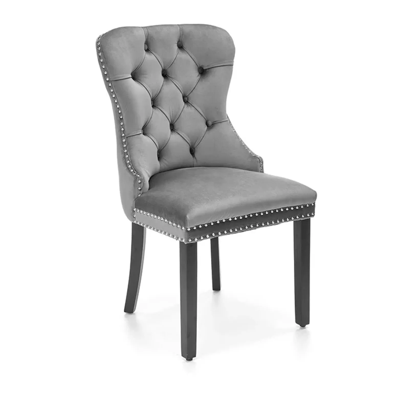 Set 2 sedie da pranzo moderne in tessuto grigio nero Briar