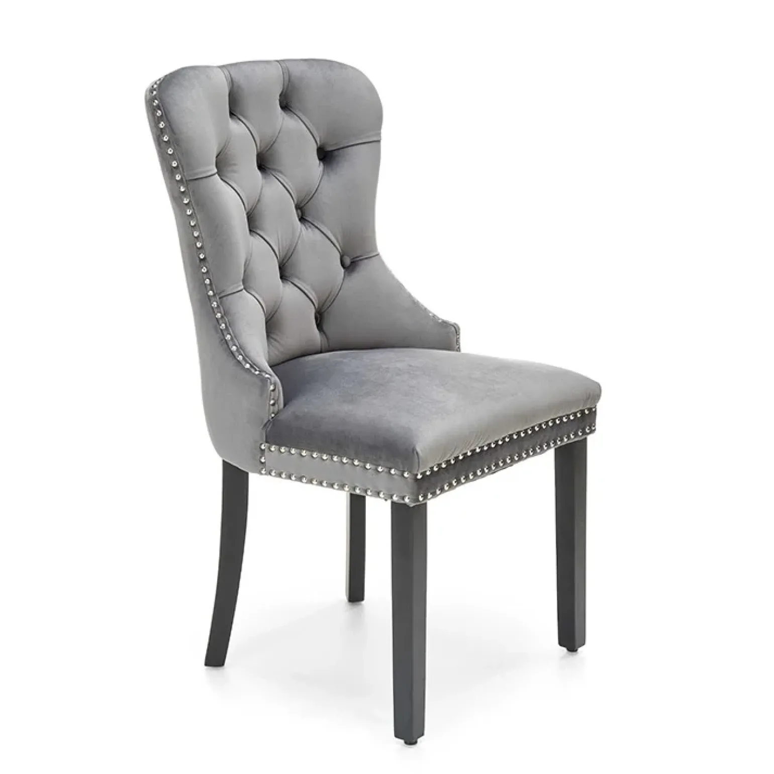 Set 2 sedie da pranzo moderne in tessuto grigio nero Briar
