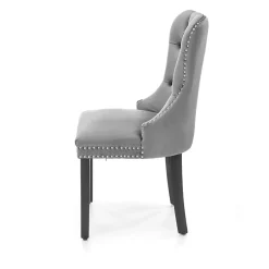 Set 2 sedie da pranzo moderne in tessuto grigio nero Briar