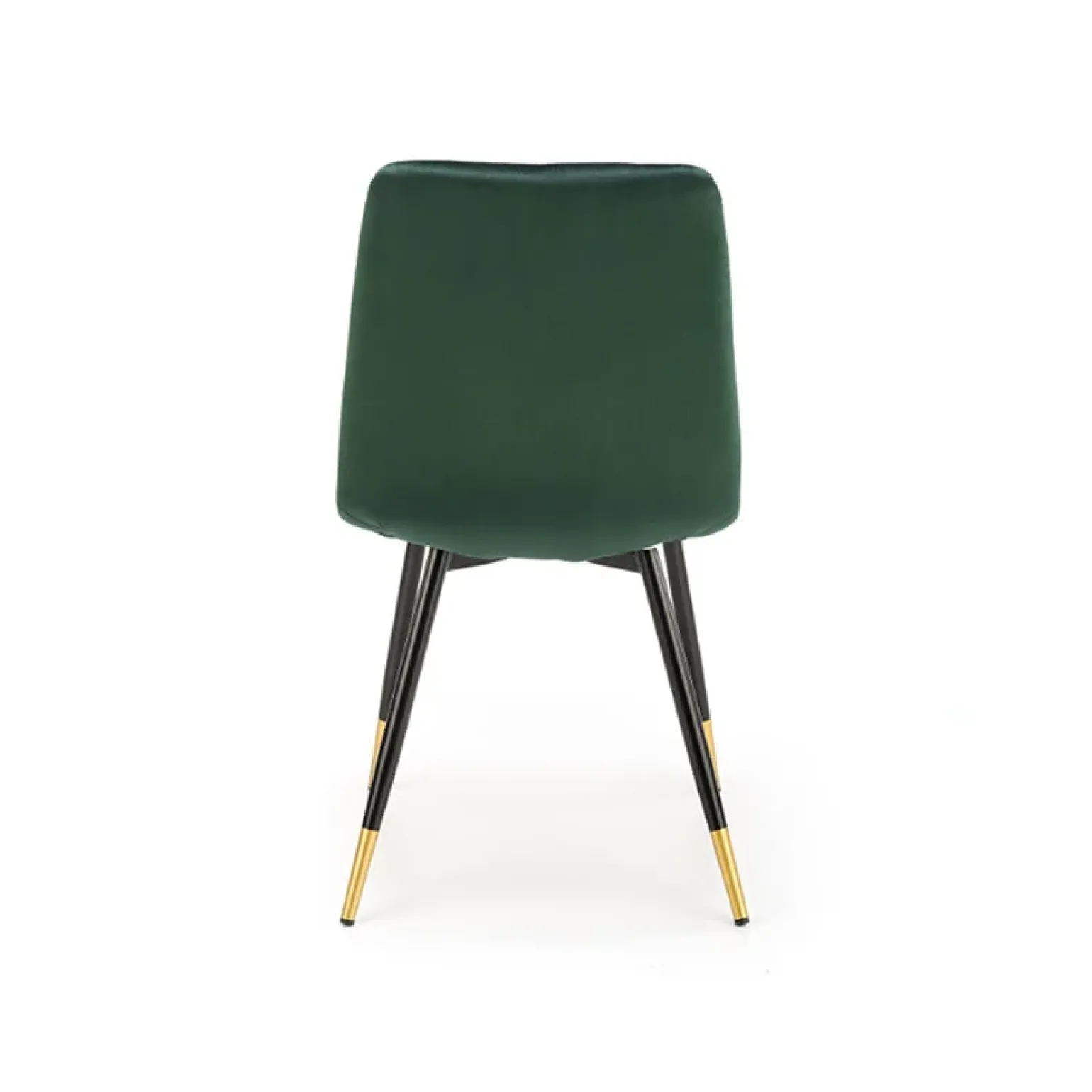 Set 4 sedie da pranzo moderne in velluto verde scuro oro Valkiria