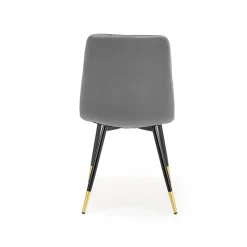 Set 4 sedie da pranzo moderne in velluto grigia oro Valkiria