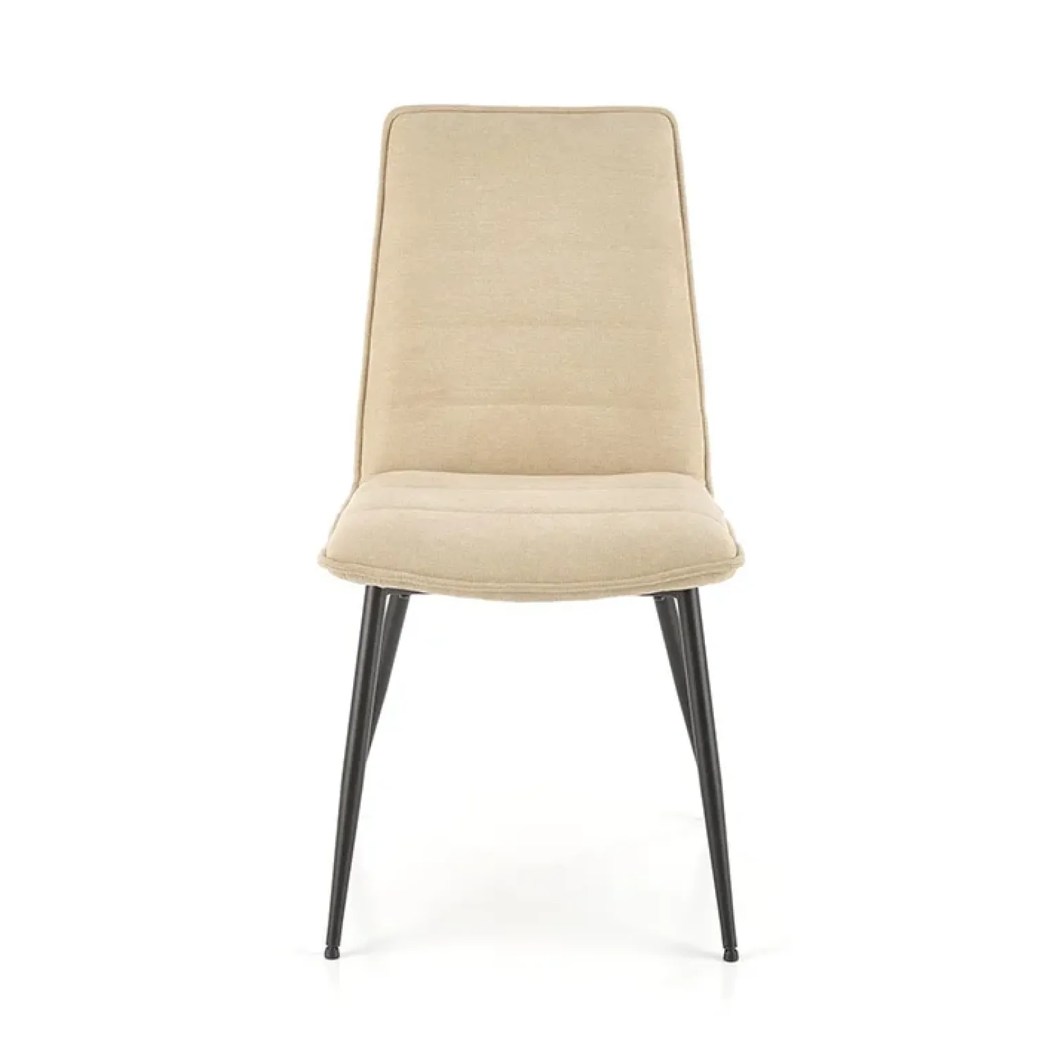 Set 4 sedie da pranzo moderne in tessuto beige nero Quiche