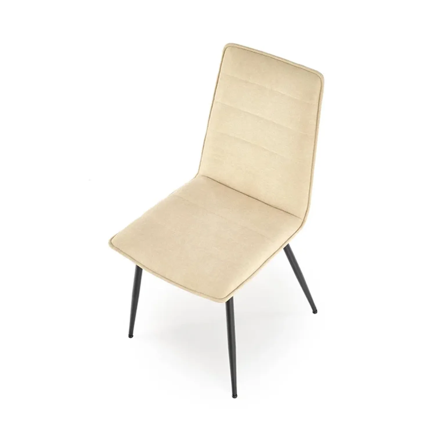Set 4 sedie da pranzo moderne in tessuto beige nero Quiche