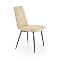 Set 4 sedie da pranzo moderne in tessuto beige nero Quiche