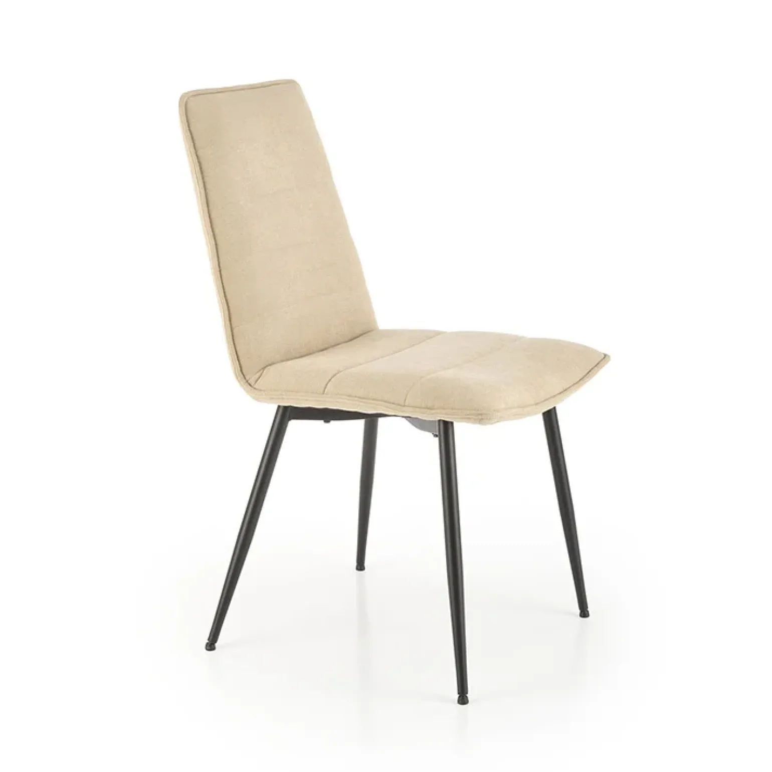 Set 4 sedie da pranzo moderne in tessuto beige nero Quiche
