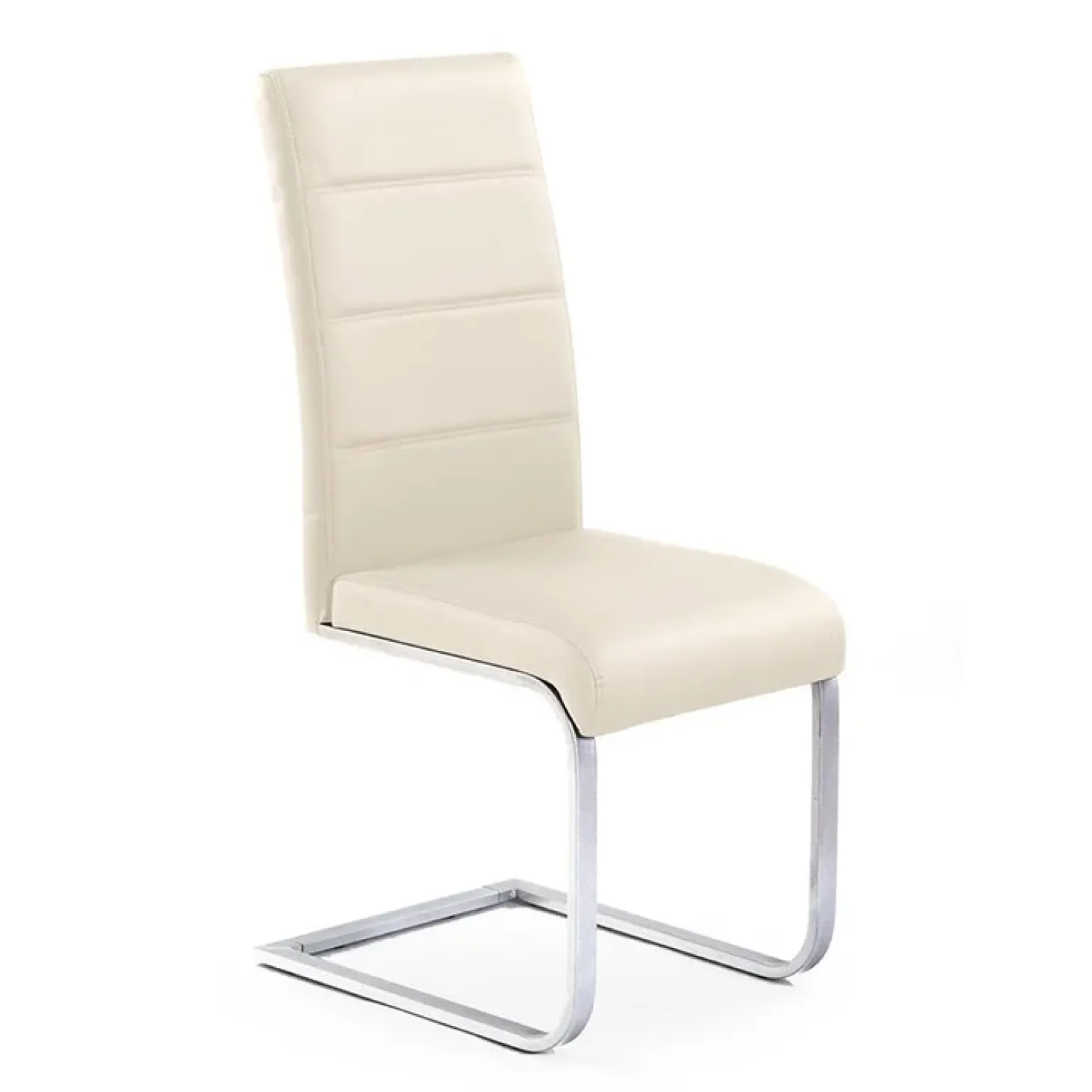 Set 4 sedie da pranzo moderne in ecopelle beige Pamela