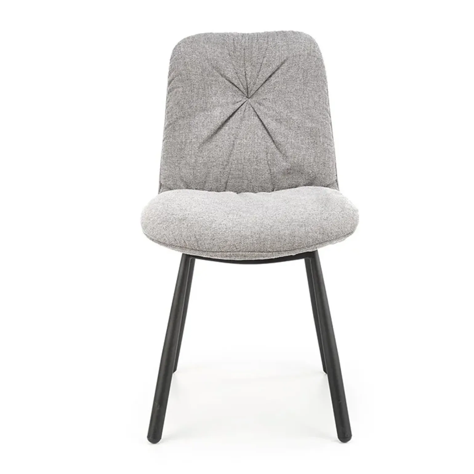 Set 4 sedie da pranzo moderne in tessuto grigio nero Kaos