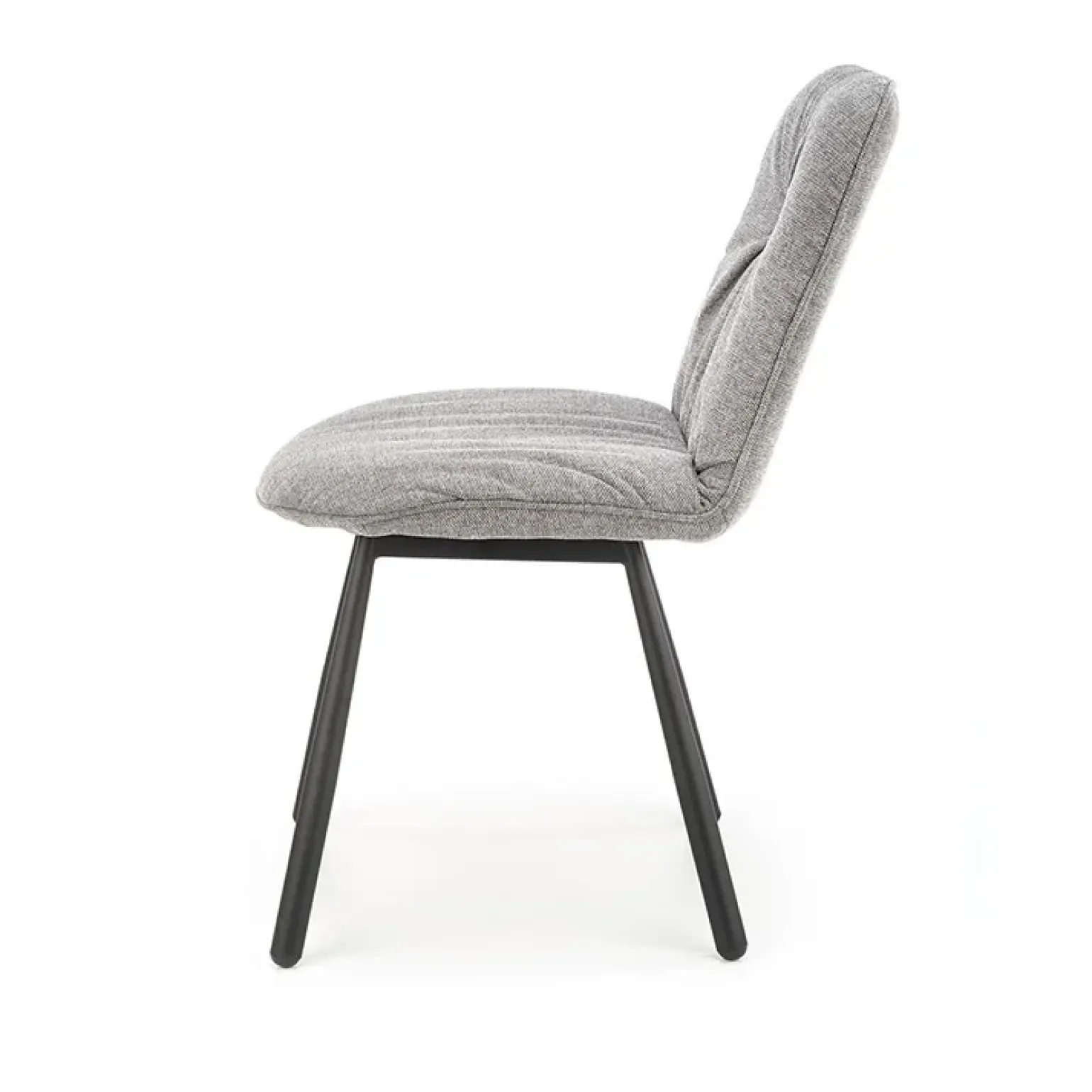 Set 4 sedie da pranzo moderne in tessuto grigio nero Kaos