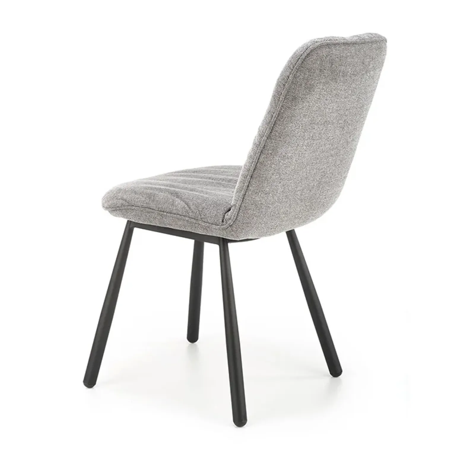 Set 4 sedie da pranzo moderne in tessuto grigio nero Kaos