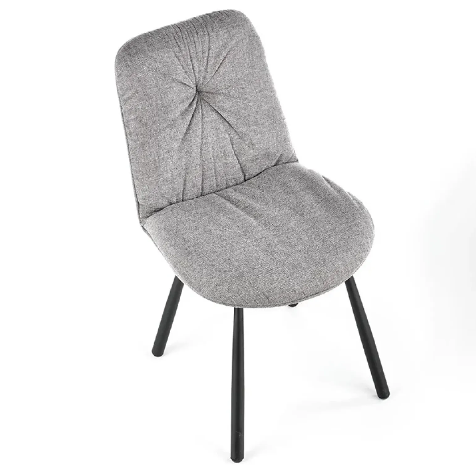 Set 4 sedie da pranzo moderne in tessuto grigio nero Kaos