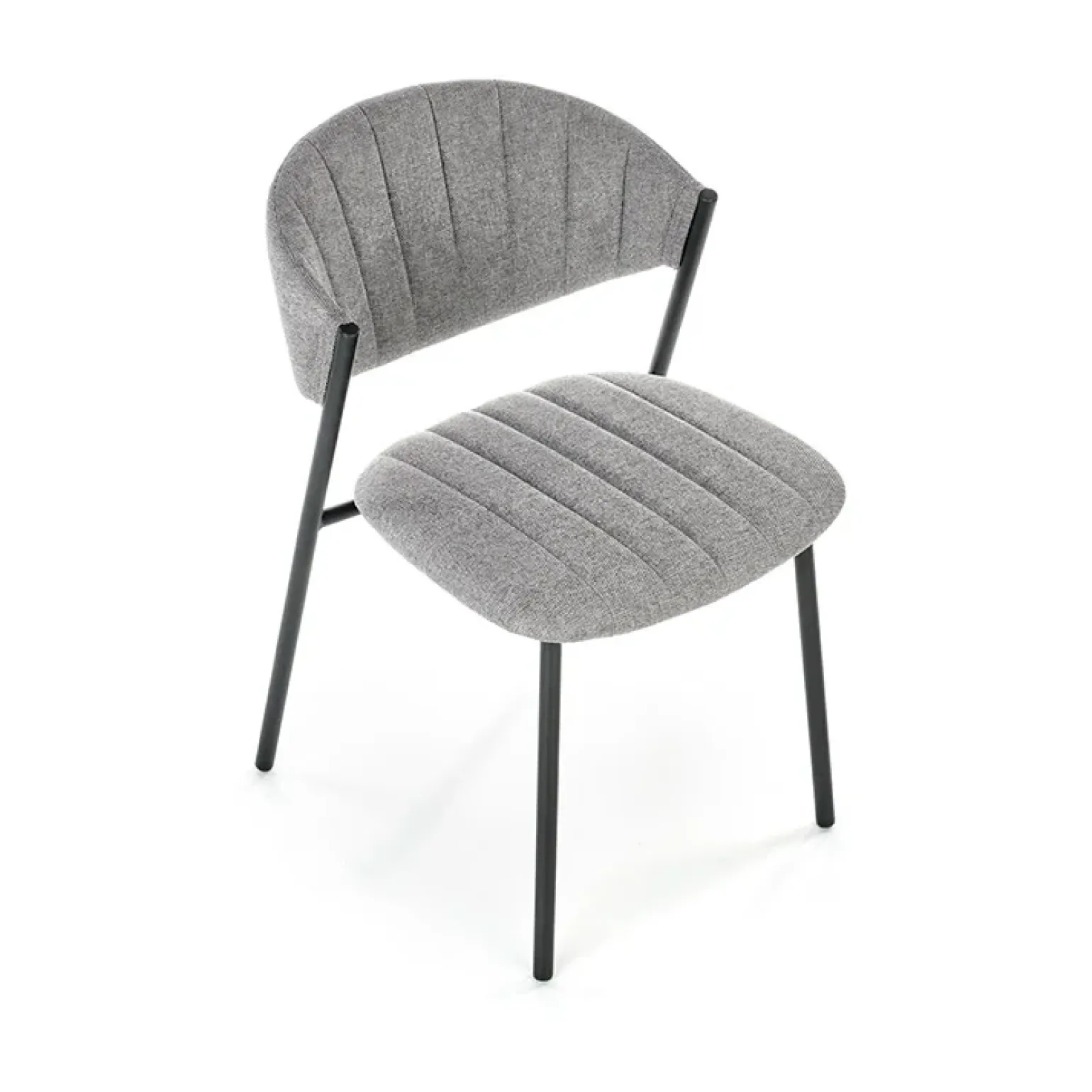 Set 2 sedie da sala in tessuto grigio scuro nero Elsa