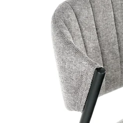 Set 2 sedie da sala in tessuto grigio scuro nero Elsa
