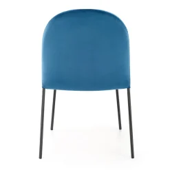 Set 4 sedie da sala moderne in tessuto blu navy Orco