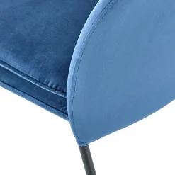Set 4 sedie da sala moderne in tessuto blu navy Orco