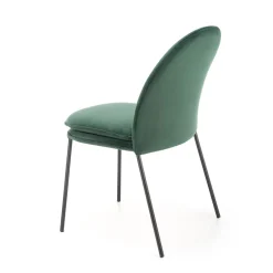 Set 4 sedie da sala moderne in tessuto verde scuro Orco