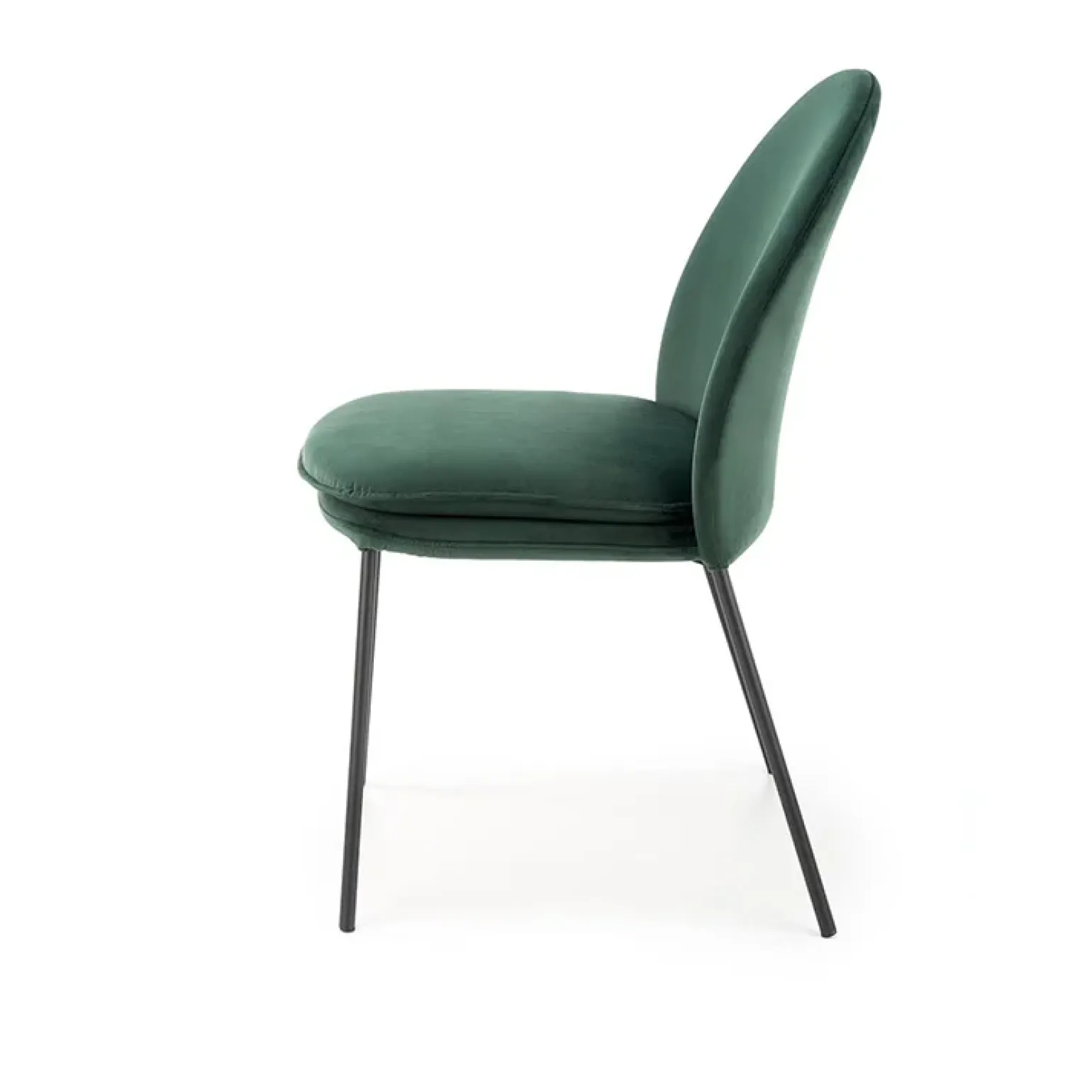 Set 4 sedie da sala moderne in tessuto verde scuro Orco