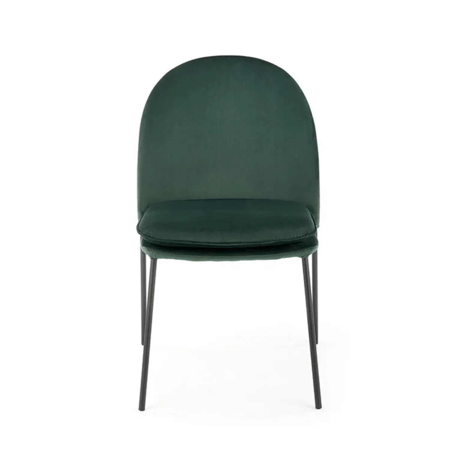 Set 4 sedie da sala moderne in tessuto verde scuro Orco