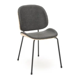 Set 2 sedie da sala moderne in tessuto rovere grigio scuro Dorotea