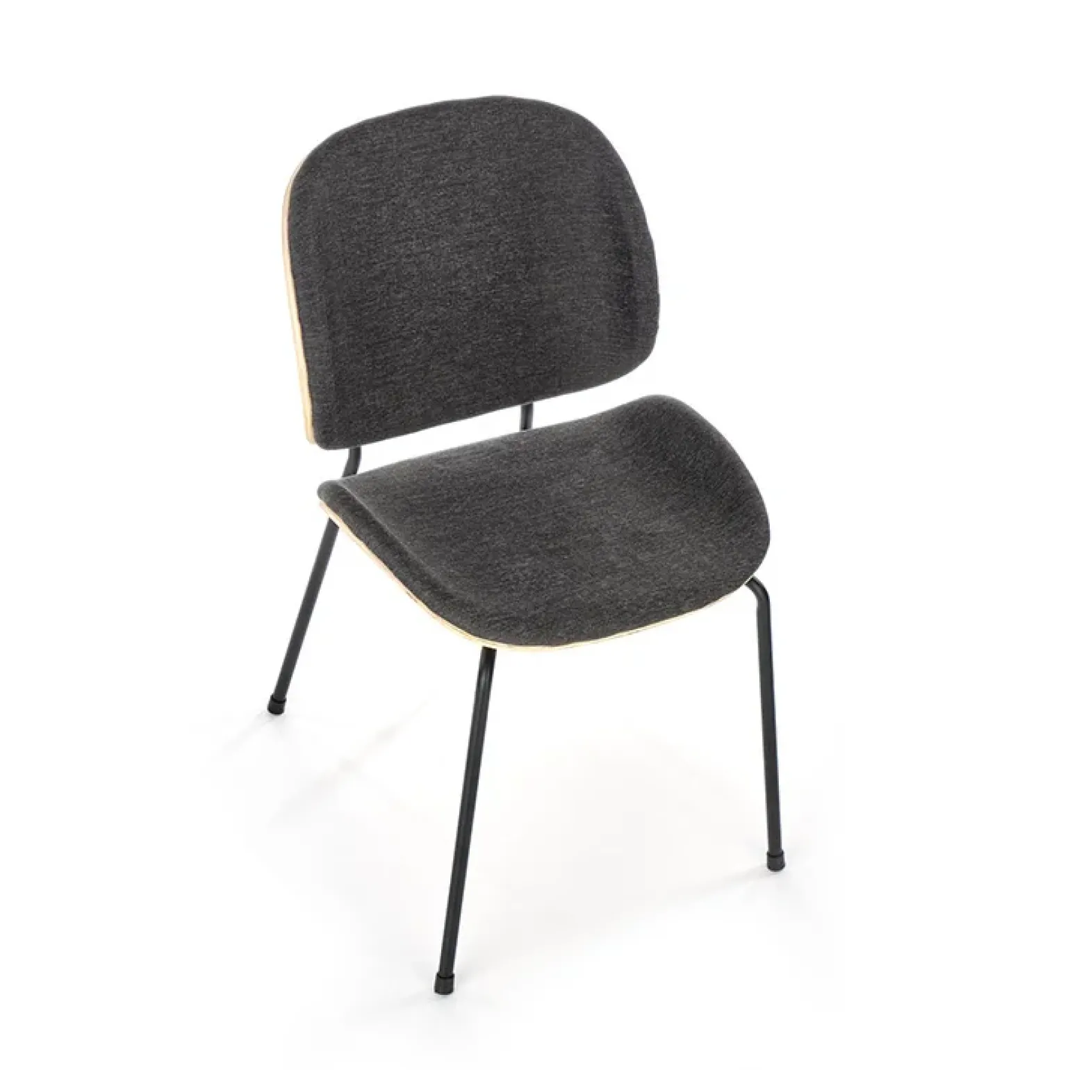 Set 2 sedie da sala moderne in tessuto rovere grigio scuro Dorotea