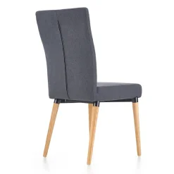 Set 4 sedie da sala moderne in tessuto grigio scuro Barone