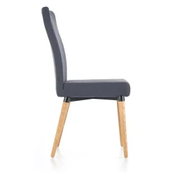 Set 4 sedie da sala moderne in tessuto grigio scuro Barone