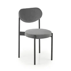 Set 4 sedie da soggiorno in tessuto grigio nero Leela