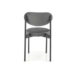 Set 4 sedie da soggiorno in tessuto grigio nero Leela