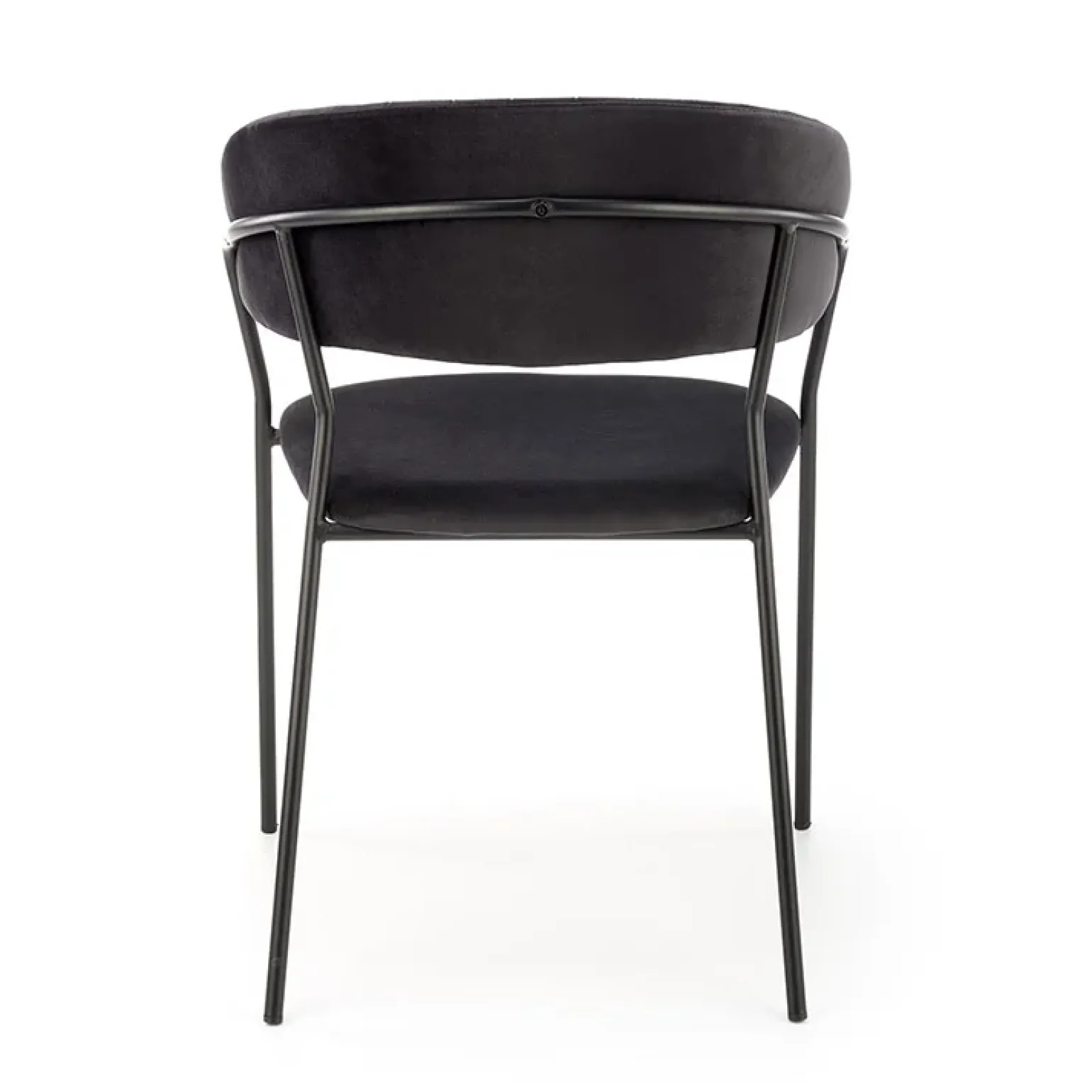 Set 4 sedie da soggiorno moderne in velluto nero Lina