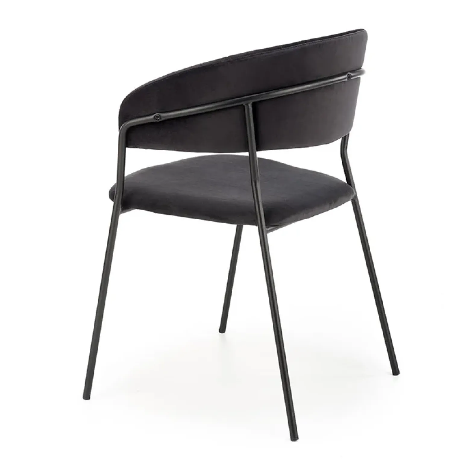Set 4 sedie da soggiorno moderne in velluto nero Lina