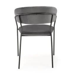 Set 4 sedie da soggiorno moderne in velluto grigio Lina
