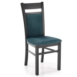 Set 2 sedie imbottite classiche in tessuto nero verde Azalea