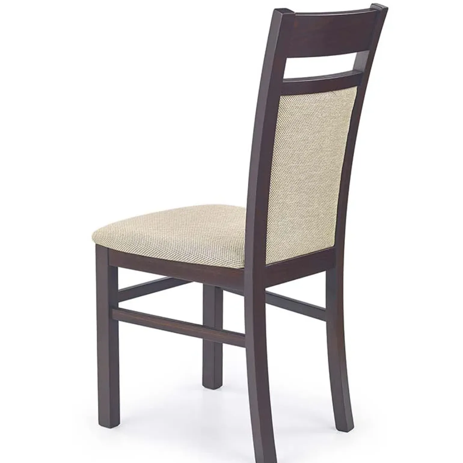 Set 2 sedie imbottite classiche in tessuto noce scuro beige Azalea