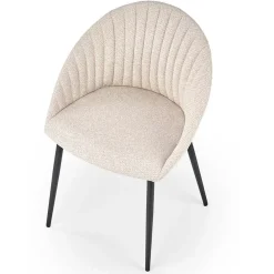 Set 2 sedie imbottite design in tessuto beige Amelia