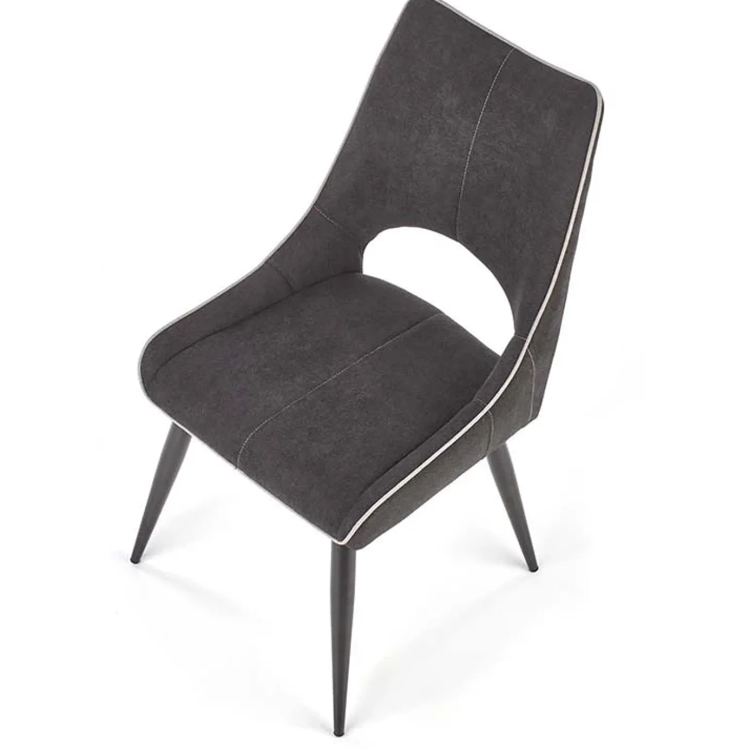 Set 2 sedie imbottite in tessuto grigio design Brida