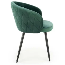 Set 4 sedie imbottite in tessuto verde scuro acciaio nero Amiata