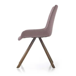 Set 2 sedie imbottite in tessuto grigio acciaio oro antico Joanna