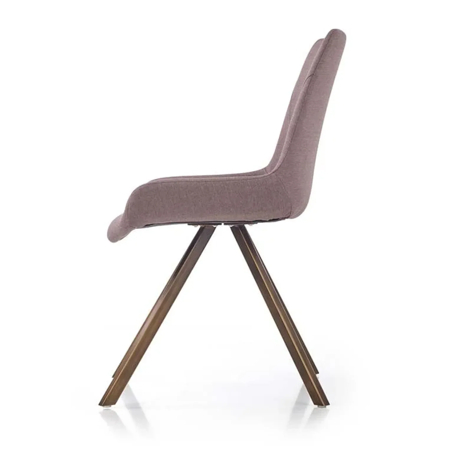 Set 2 sedie imbottite in tessuto grigio acciaio oro antico Joanna