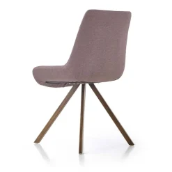 Set 2 sedie imbottite in tessuto grigio acciaio oro antico Joanna