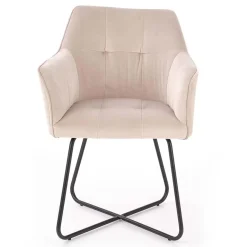 Set 2 sedie imbottite in velluto beige industrial Elsa