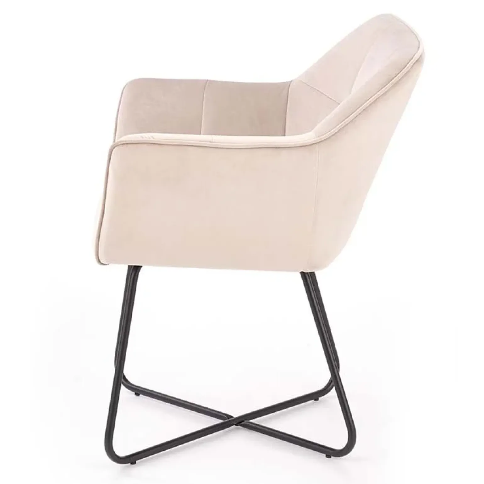 Set 2 sedie imbottite in velluto beige industrial Elsa