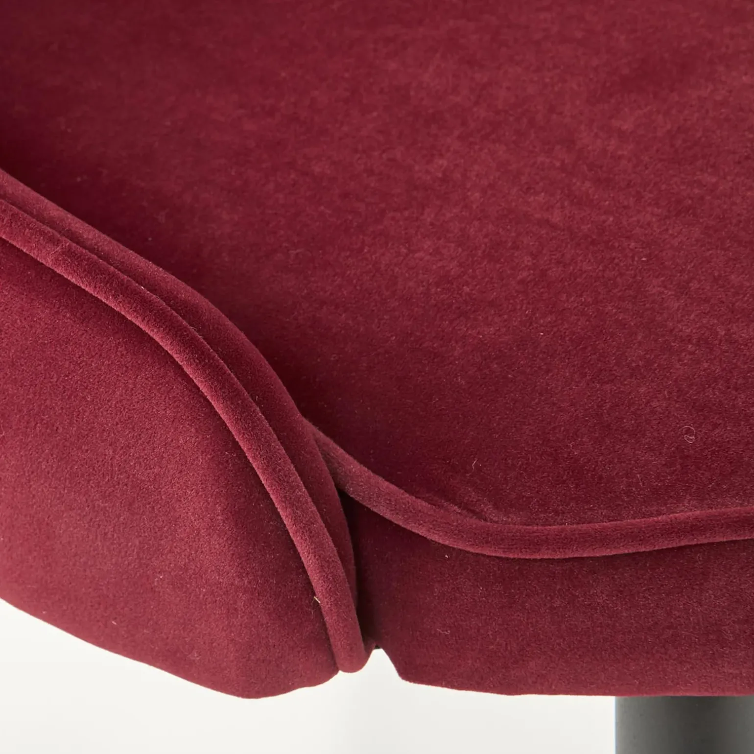 Set 2 sedie imbottite in velluto bordeaux Vera