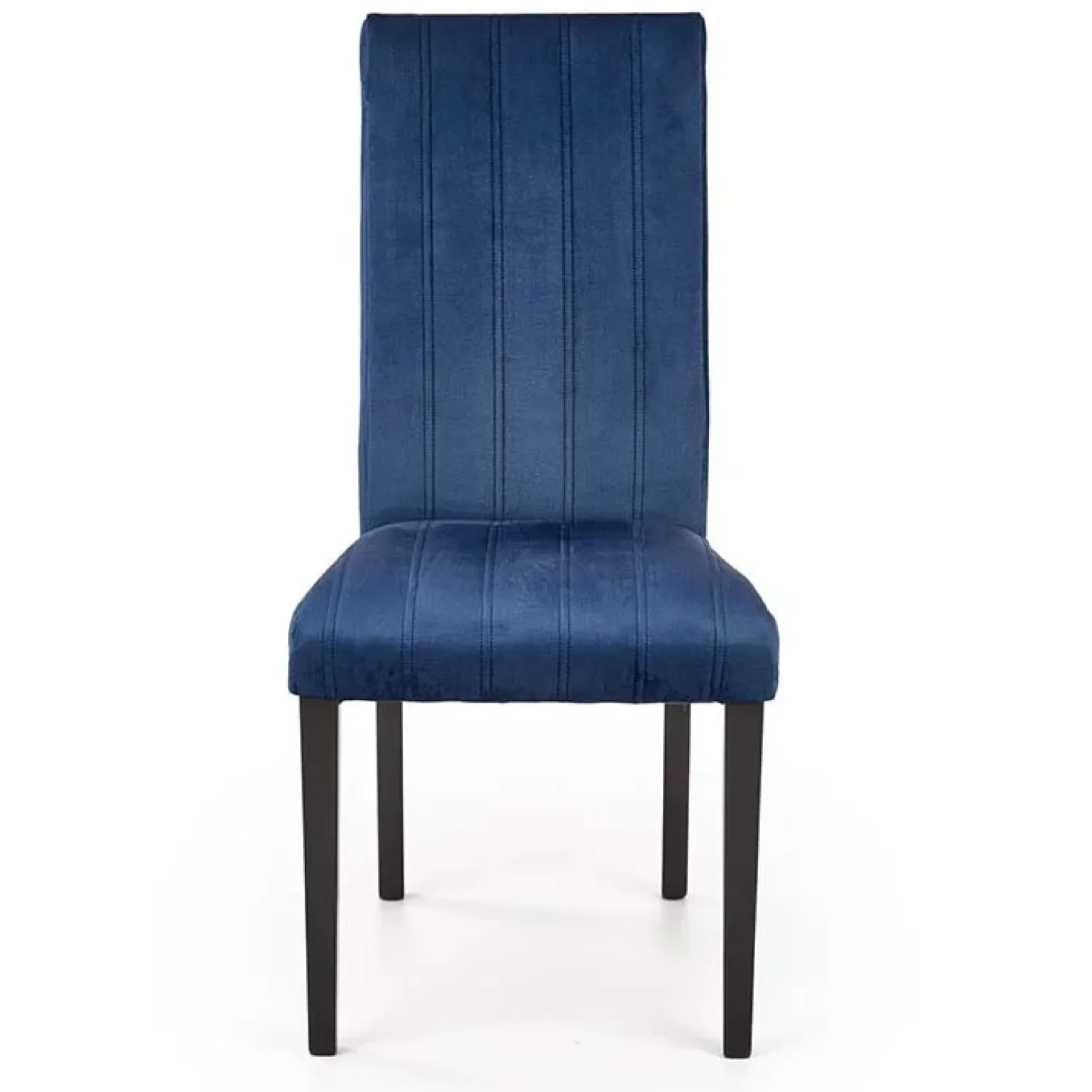 Set 2 sedie imbottite in velluto blu con gambe in legno nero Soledad