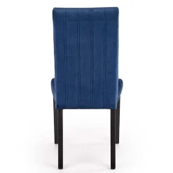 Set 2 sedie imbottite in velluto blu con gambe in legno nero Soledad