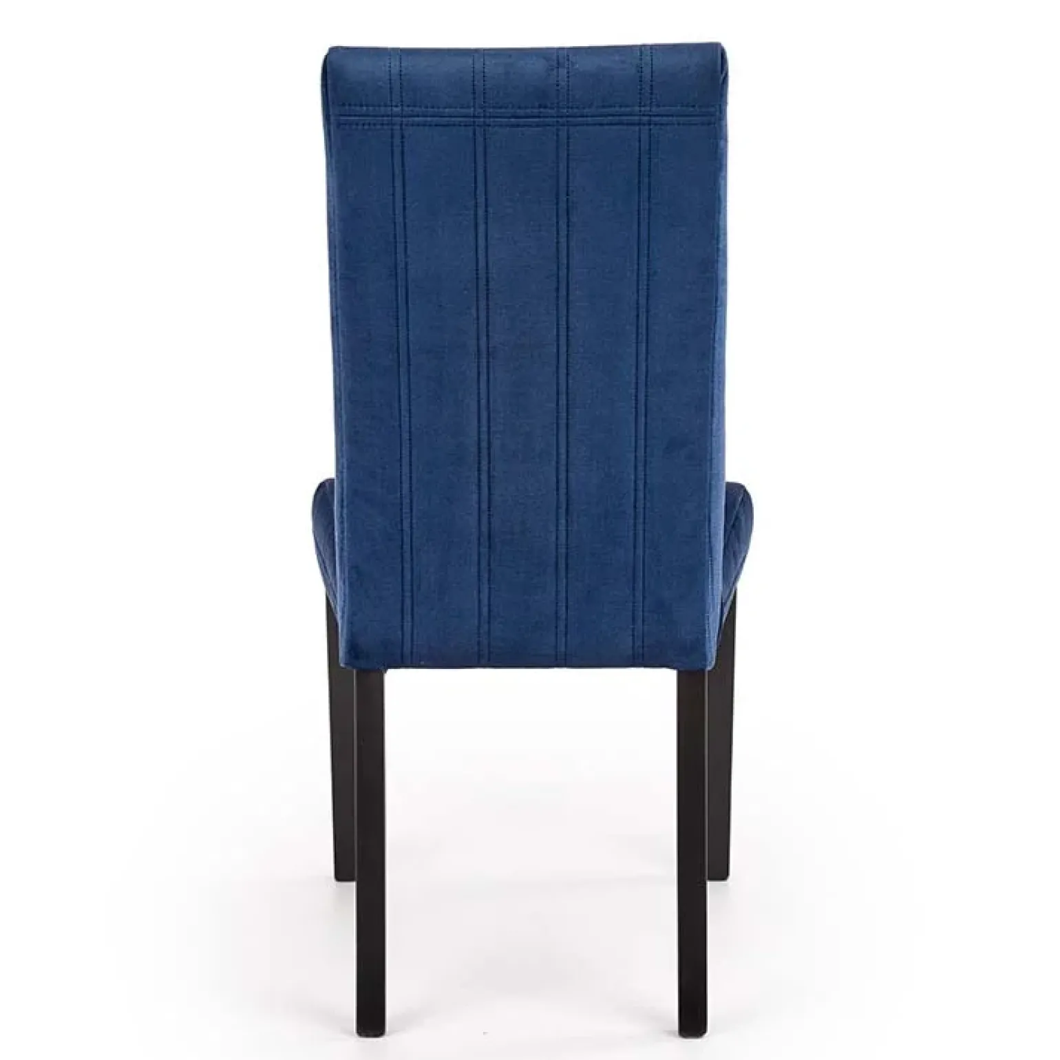 Set 2 sedie imbottite in velluto blu con gambe in legno nero Soledad
