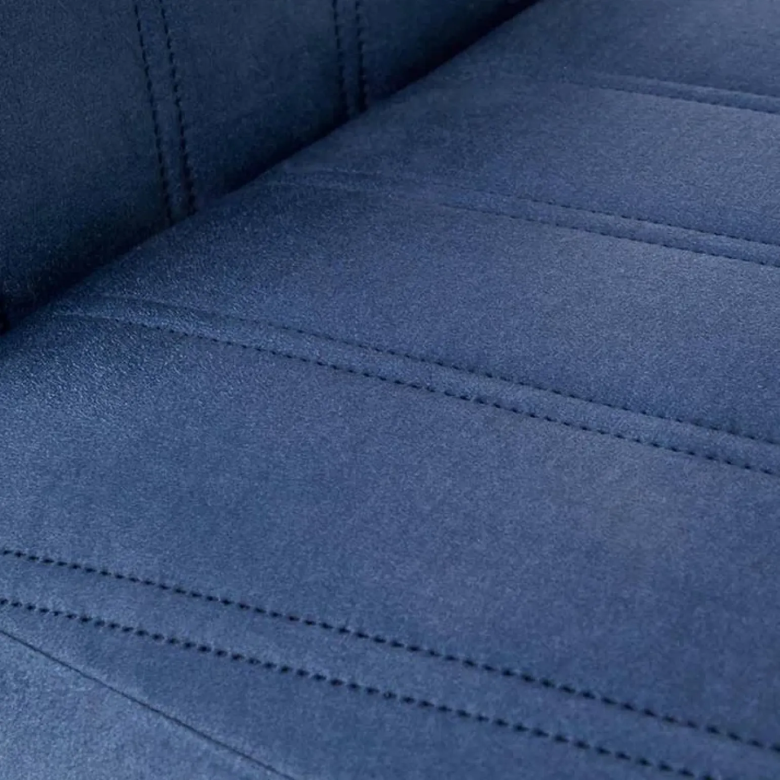 Set 2 sedie imbottite in velluto blu con gambe in legno nero Soledad