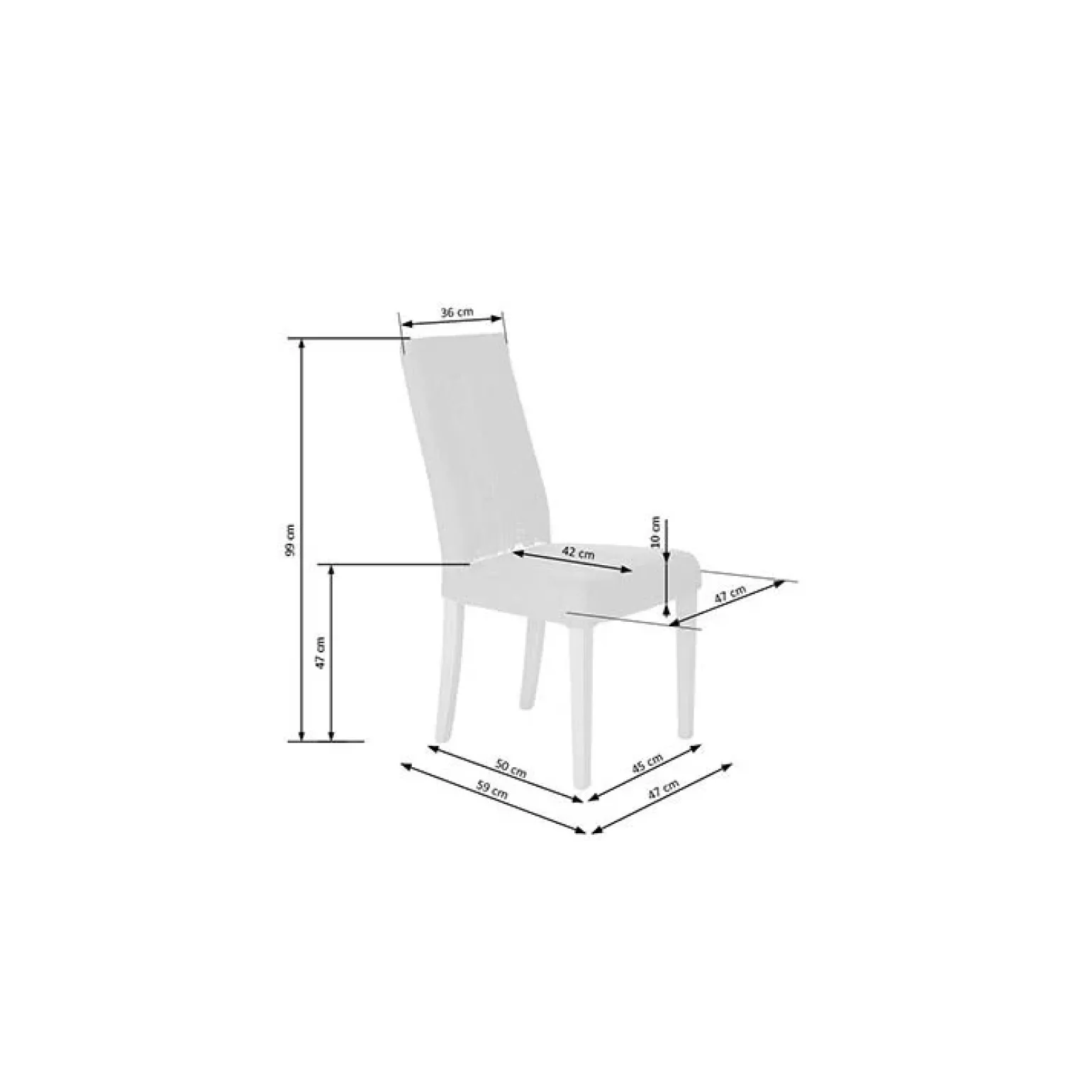 Set 2 sedie imbottite in velluto blu con gambe in legno nero Soledad