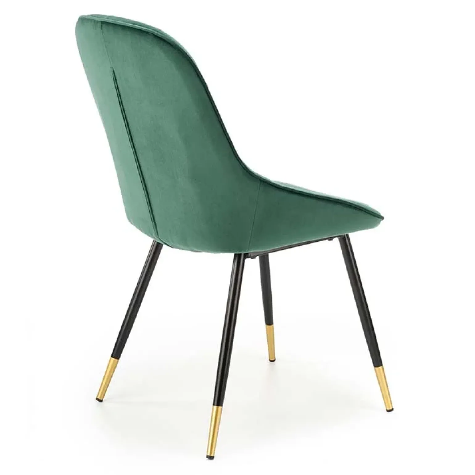 Set 2 sedie imbottite in velluto verde acciaio nero oro Emilia
